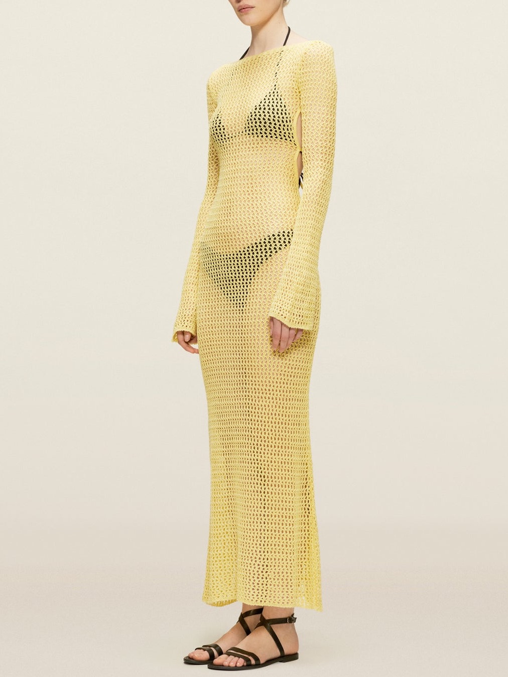 Attire The Studio Linen Beach Dress In Baby Yellow — image 2 of 6